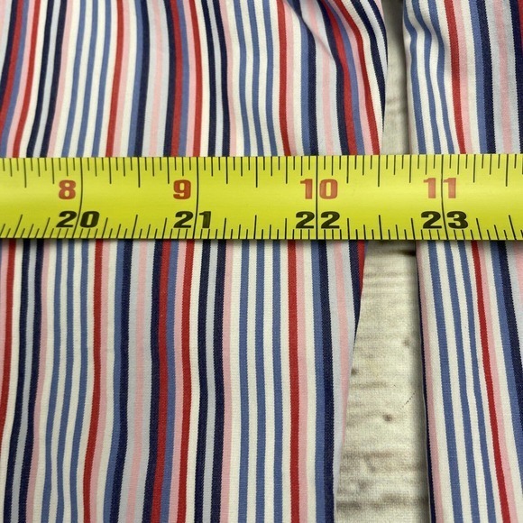 Peter Millar Men Button Down Shirt Size 16 Long Pink Blue Striped Long Sleeve - Picture 9 of 14
